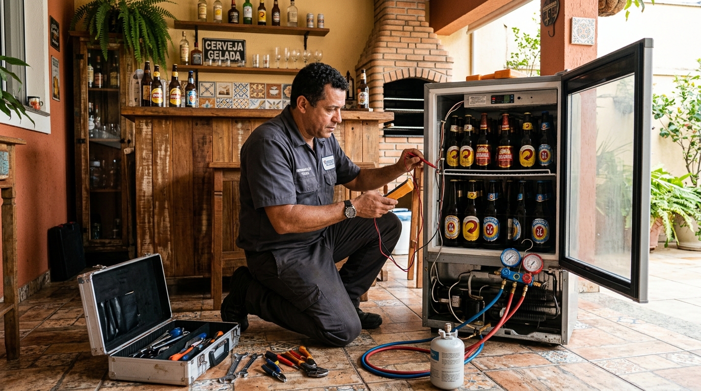Recarga de gás refrigerante de cervejeira em Aracaju‑SE