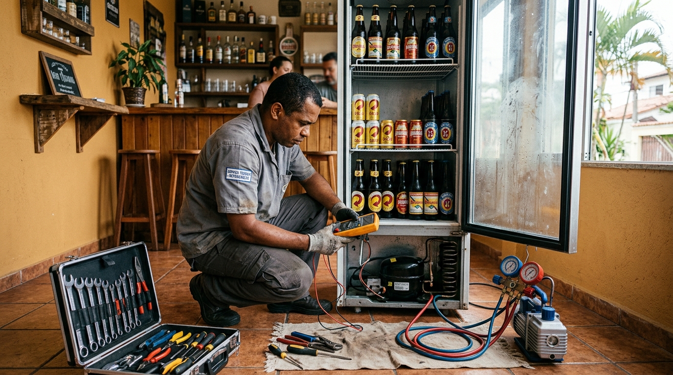 Substituição do termostato de uma cervejeira em Aracaju‑SE